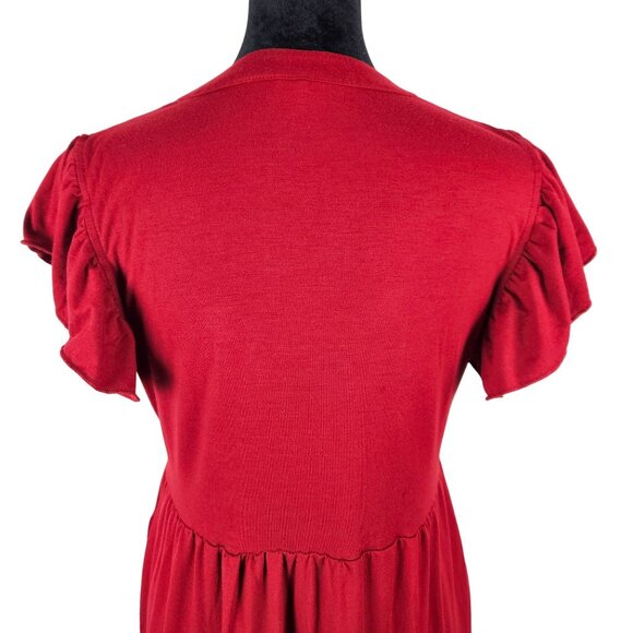 Anrabess Womens Flowy Tiered Boho Red Dress Casual & Comfortable Size Small - Picture 7 of 12